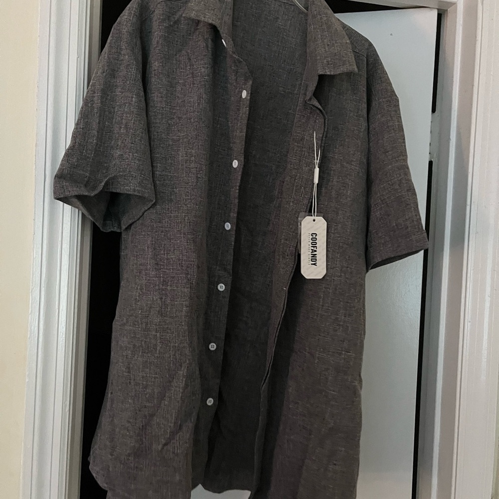 Coofandy Short Sleeve Gray Shirt